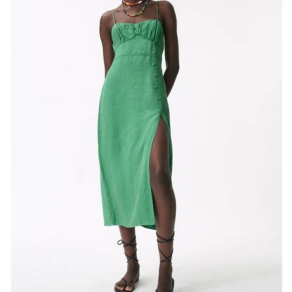Zara Casual Green Dress